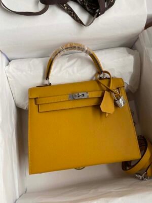 Kelly 25/28 Epsom Jaune Ambre