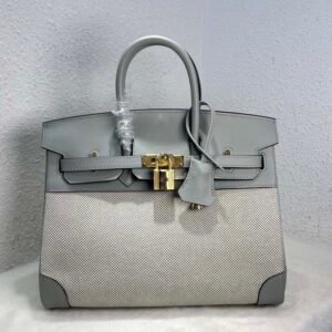 Birkin 25cm Criss Viking Swift Gris Perle