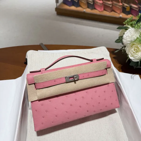 Pochette Klein Karoo KK Ostrich Bubblegum Rose L4